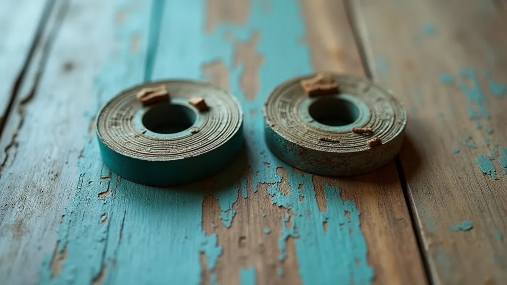 Comparison of a vibrant and faded antique typewriter ribbon.