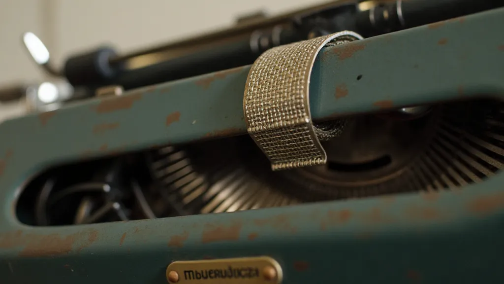 Restored typewriter ribbon on an antique typewriter