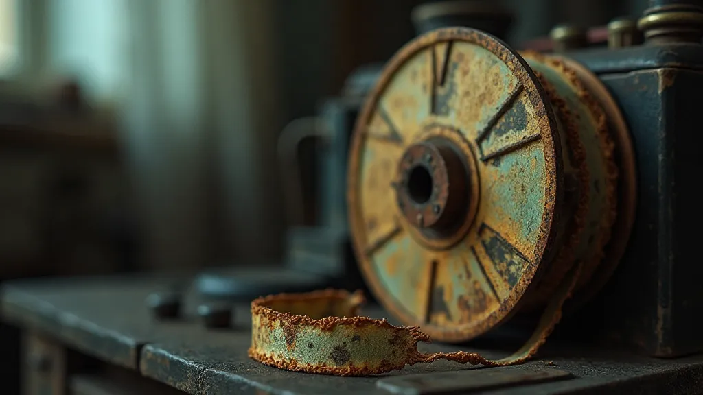 Frayed vintage typewriter ribbon