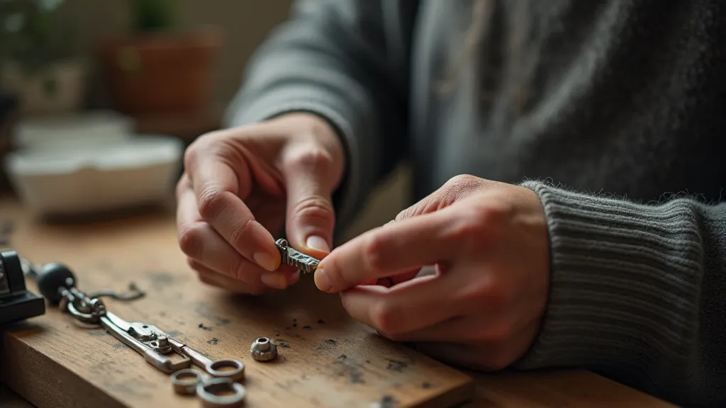 Craftsman repairing a typewriter ribbon