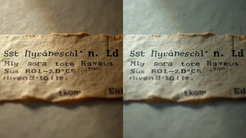 Comparison of a restored and unrestored typewriter ribbon