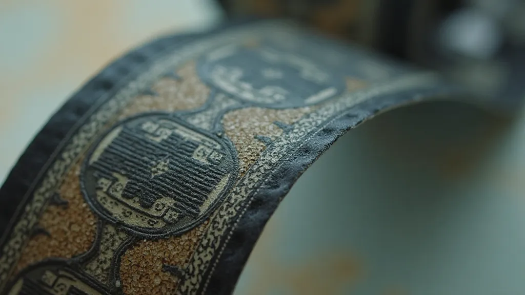 Vintage typewriter ribbon close-up