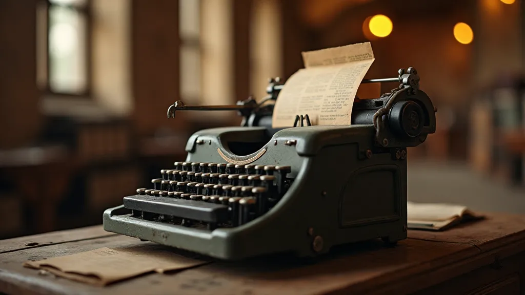 Vintage typewriter with ribbon