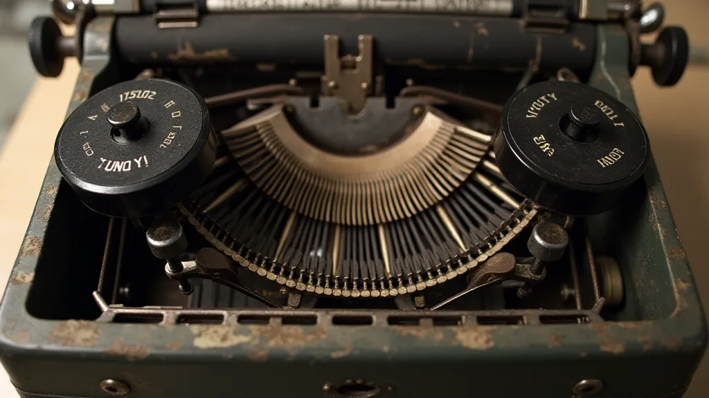 Vintage Underwood typewriter with ribbon visible